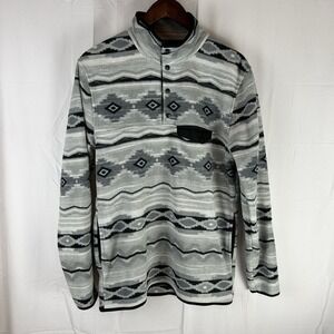 Cabin‎ Fever By Ramatex Fleece Southwest Aztec Snap 1/4 Snap Pullover Pockets